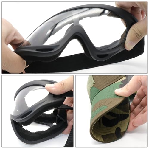 Airsoft Mask with Goggles, Foldable Half Face Airsoft Mesh Mask with Ear Protection for Paintball Shooting Cosplay CS Game - color: CP-B, size: 3pcs