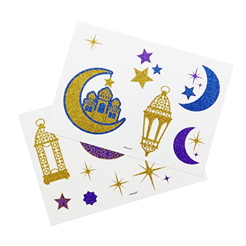 Amscan 9914170 - Opulent Eid Reusable Window Stickers Decorations - 30.5cm x 43cm - style: Window Decorations
