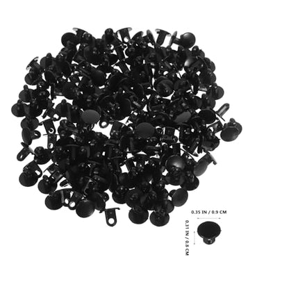 SOLUSTRE 100pcs Plastic Reflex Ball Threading Tube Buckle Headband Boxing Ball and Strings Connectors Toy Accessories for DIY Pet Toys Strings Black
