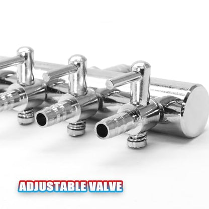 Aquarium Air Pump Valve, Aquarium Air Line Splitter Metal Fish Tank Distributor - size: 4 Way