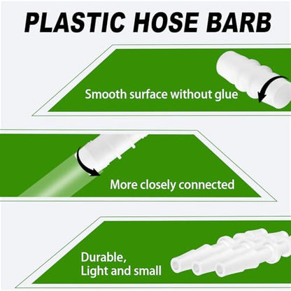 Plastic Hose Barb 5/16" Barbed Connectors Joint Splicer Mender Adapter for Aquarium Liquid Air (Pack of 10) - size: 5/16"