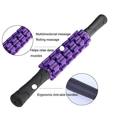 Muscle Roller Stick Massager for Leg & Body, Lymphatic Body Roller Liposuction Massager Stick Relief Sore Muscle Tightness for Athletes, Yoga, Physical Therapy Liposuction