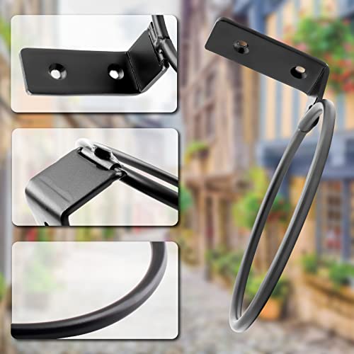 Jiozermi 2 Pack 6 inch Flower Pot Holder Ring, Matte Black | Flower Pot Holder Ring Wall Mounted Set Wall Mounted Metal Planter Hanger Matte Black Hanging Plant Holder - size: 6"