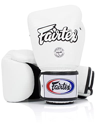 Fairtex BGV1BR Breathable Boxing Gloves, Lightweight Shock Absorbent Gear - color: White, size: 10 oz
