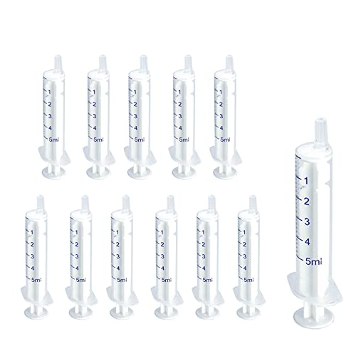 12 Pack 5 ml Syringe, luer Slip Syringe, Without Needle for Liquid refilling, DIY Crafts, Scientific Labs by Labfil - size: 5ML Plastic Syringe