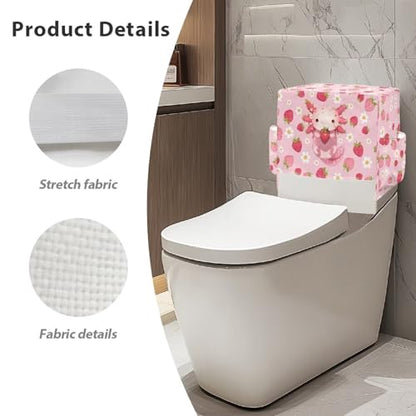 Axolotl Strawberry Vertical Bathroom Storage Toilet Cover Space-Saving Design Toilet Tank Cover with Storage Bags for Holds Toiletrie Books Mobile Phone - color: Axolotl Strawberry