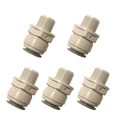 Acetal Copolymer Male 3/8" to 1/2" OD Tube Fitting,male adapter push to connect for RO water filter system,5pcs. - style: 1/2 o.d. to 3/8 male