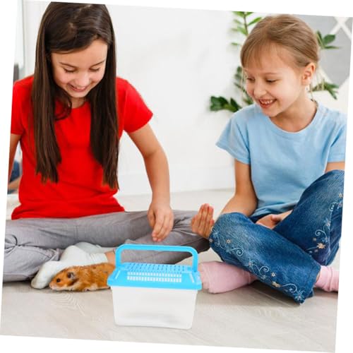 SUPVOX Small Portable Fish Tank Breathable Lid Handheld Turtle Box for Reptiles and Pet Transport Lightweight Transparent Aquarium for Outdoor Use
