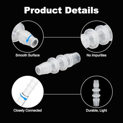 PATIKIL 3/8" x 5/16" Plastic Hose Barb Fitting, 2 Pcs Thru-Bulk Pipe Connectors Barbed Splicer Mender Joint Adapter Union for Aquarium Fuel Gas Liquid Air - size: 3/8" x 5/16"