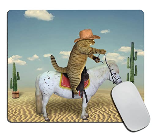 Mouse Pad, Rectangle Cowboy Cat Anti-Slip Rubber Mousepad for Gaming Office Laptop Computer PC Men Women Kids, Cute Custom Pattern 9.5"x7.9"x0.12" Inch(240mm x 200mm x 3mm) - color: TSP100