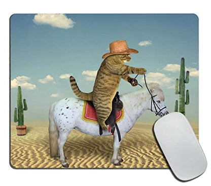 Mouse Pad, Rectangle Cowboy Cat Anti-Slip Rubber Mousepad for Gaming Office Laptop Computer PC Men Women Kids, Cute Custom Pattern 9.5"x7.9"x0.12" Inch(240mm x 200mm x 3mm) - color: TSP100