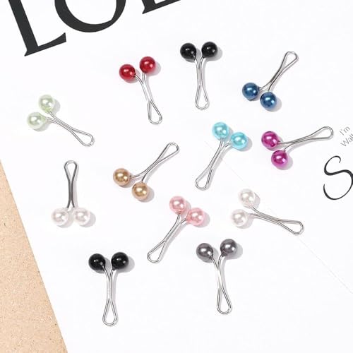 12Pcs Multicolor Headscarf Pearl Pins Clips U Shape Hijab Scarf Lady Muslim Scarf Shawl Clips Scarf Brooches Pin Jewelry Accessories, Jewelry (Black&White&Gold)