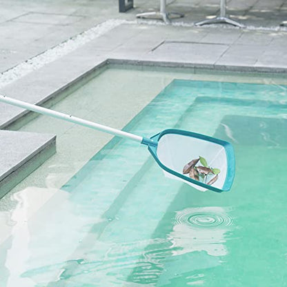 5 Foot Ultra Fine Mesh Pool Spa Leaf Skimmer Rake Net with Adjustable Pole | 3/4" Diameter Aluminum Pole, Nylon Medium Bag, Scoop Tiny Particles for Cleaning Swimming Pools, Hot Tubs, Spas & Fountains - size: Pool Skimmer with Pole