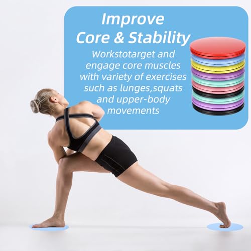 20Pcs Dual Sided Fitness Glider Sliders for Gym, Carpet & Hardwood Floors
