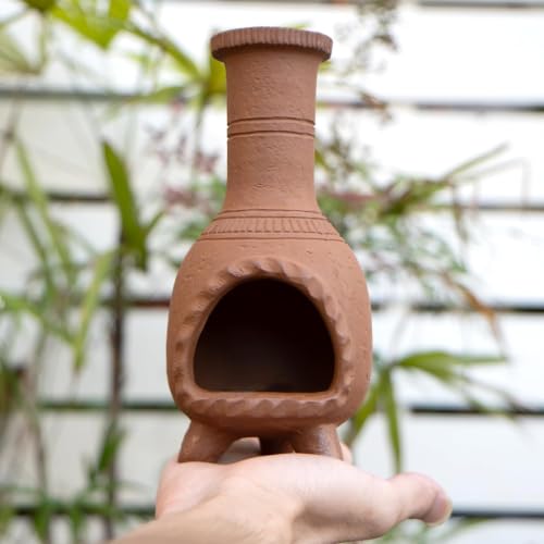 Mexican Style Terracotta Palo Santo Holder,Handmade Chiminea Incense Dish - color: Terracotta - Mexican Palo Santo Holder