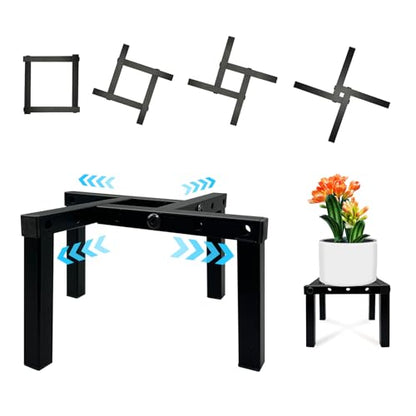Four Legs Adjustable Metal Plant Stand for 5"-10" Plant Pot – Indoor & Outdoor (Black, 1 Pack) - color: Mini Black 5-10", style: 3 - Mini