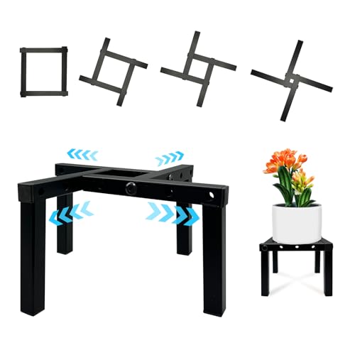 Four Legs Adjustable Metal Plant Stand for 5"-10" Plant Pot – Indoor & Outdoor (Black, 1 Pack) - color: Mini Black 5-10", style: 3 - Mini