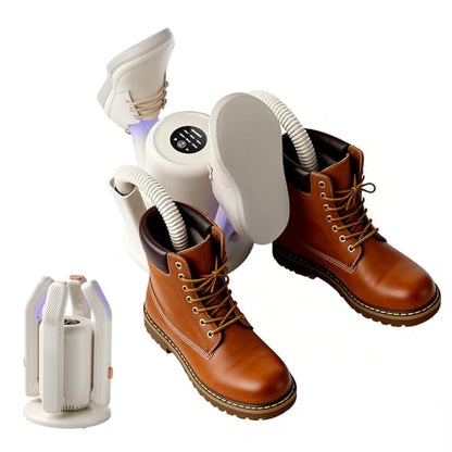 Boot Dryer, Shoe Dryer for Work Boots and Gloves, 4 Tubes with 6 Timers, Rose Salt Remove Odor, Quiet Portable Shoe Dehumidifier, Suitable for Ski Boots, Shoes, Gloves, Socks & Hats, SH03