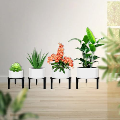 4 Pcs Three Legs Adjustable Metal Plant Stand for 5"-10" Plant Pot – Indoor & Outdoor (Black, 4 Pack) - color: Mini 4Pcs 3Legs Black 5-10", style: 3 - Mini