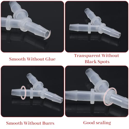 8Pcs Y Shape Aquarium Air Tubing Connectors, Check Valve for 3/16"Hose | 8Pcs Y-shape air connectors,4 check valves+4 tees.PP plastic,anti-shedding barbs,4.8mm fits 3/16" hose.For aquarium air pumps