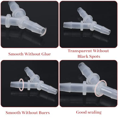 8Pcs Y Shape Aquarium Air Tubing Connectors, Check Valve for 3/16"Hose | 8Pcs Y-shape air connectors,4 check valves+4 tees.PP plastic,anti-shedding barbs,4.8mm fits 3/16" hose.For aquarium air pumps
