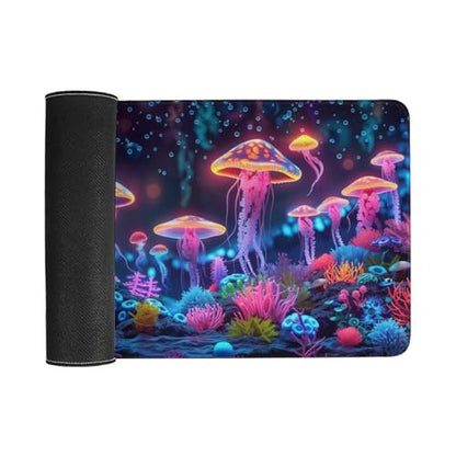 KeKee Glowing Colorful Sea Aquarium Neon Large Mouse Pad Gaming Mousepad Desk Pad for Keyboard and Mouse Mat Non-Slip Base 30x60cm, Style - size: 30x60cm