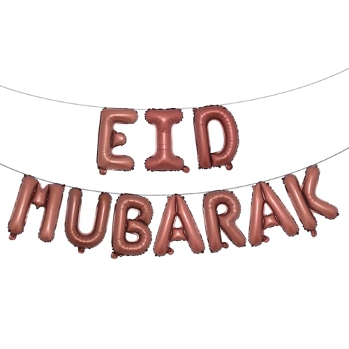 16 inch Multicolor Eid MUBARAK Foil Balloons Party Decoration Supplies RAMADAN MUBARAK Decoration Happy EID Balloons For Muslim EID Ballon (EID MUBARAK Chocolate) - color: Eid Mubarak Chocolate