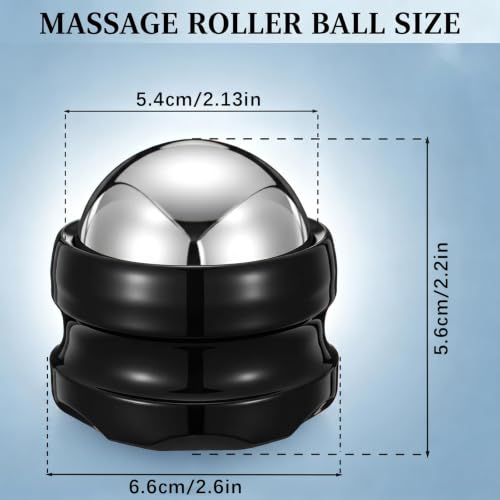 Massage Ice Roller Ball Cold & Heat Therapy Tight and Sore Muscles Relief | Plantar Fasciitis Roller Manual Massager, for Neck, Shoulders, Back, Calves, Feet, with Storage Bag, Sports Relaxations Gifts