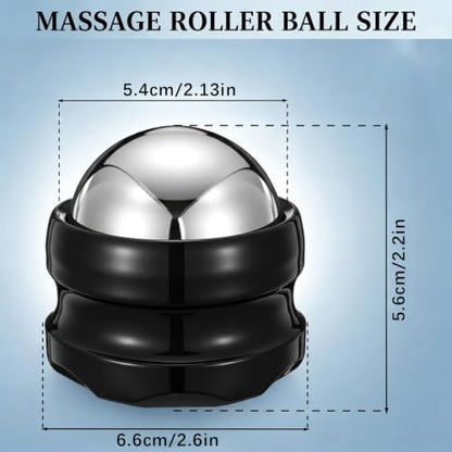 Massage Ice Roller Ball Cold & Heat Therapy Tight and Sore Muscles Relief | Plantar Fasciitis Roller Manual Massager, for Neck, Shoulders, Back, Calves, Feet, with Storage Bag, Sports Relaxations Gifts