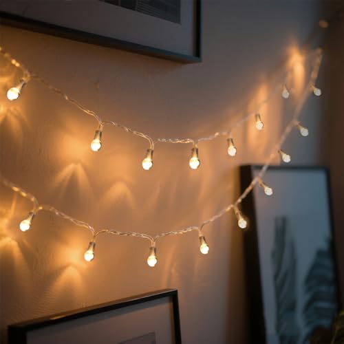 Vigdur Globe String Lights, 2 Packs 6FT Battery Operated String Lights - color: White