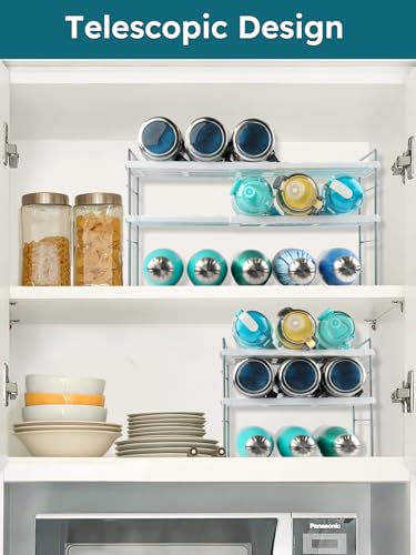 10.6-16.7" Adjustable Width Water Bottle Organizer for Cabinet, 3-Tier Expandable Water Bottle Holder Rack, Cup and Tumbler Storage for Kitchen Organization, Sports Flask, Insulated Travel Mug, Fridge - size: 3 Tier-15