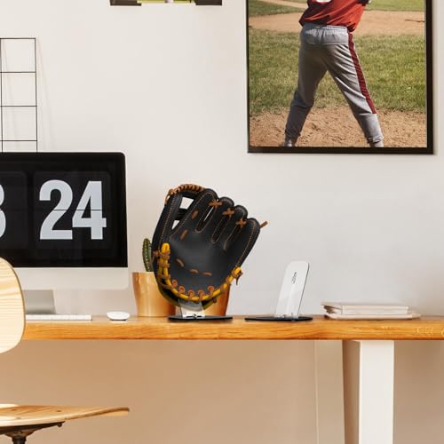 Baseball Glove Display Stand Softball Glove Desk Mount Holder - Acrylic Batting Gloves Storage Organizer Rack for Baseball Collectibles Memorabilia Club Fans Sports Team Décor Gift