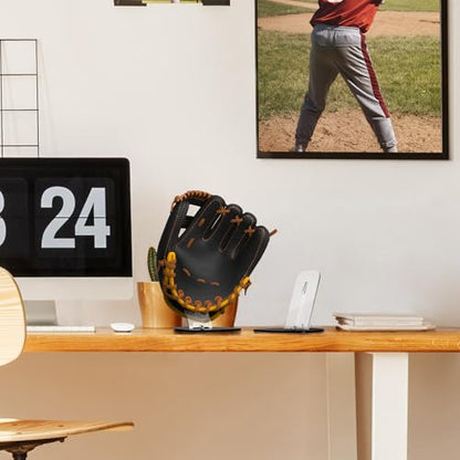 Baseball Glove Display Stand Softball Glove Desk Mount Holder - Acrylic Batting Gloves Storage Organizer Rack for Baseball Collectibles Memorabilia Club Fans Sports Team Décor Gift