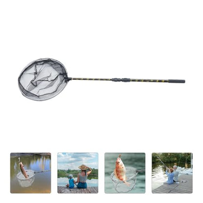Cabilock Telescopic Fishing Net Replacement 1.5m Extendable Fish Landing Net with 35cm Mesh Head Portable Fishing Tool for Freshwater Pier and Camping Use
