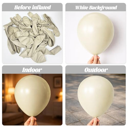 Voircoloria 90pcs White Sand Balloons Garland Arch Kit, 18 12 10 5 Inch - color: 01 Sand White, size: 5/10/12/18 inch - 90pcs