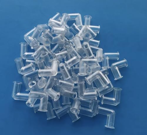 10-Piece L-Shaped Plastic Elbows – 90-Degree Hose Fittings and Tubing Connectors, Right-Angle Syringe Adapter for Luer Lock Tips, Plastic Tube Connector