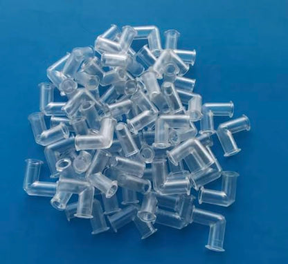 10-Piece L-Shaped Plastic Elbows – 90-Degree Hose Fittings and Tubing Connectors, Right-Angle Syringe Adapter for Luer Lock Tips, Plastic Tube Connector