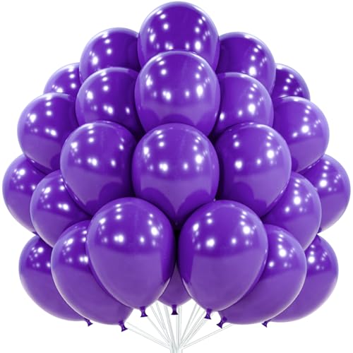 PartyWoo Dark Purple Balloons 101pcs 12 Inch Royal Purple Latex Helium Balloons for Birthday Baby Shower Graduation Anniversary Bachelorette Princess Butterfly Themed Party Decorations Purple-Y16 - color: Purple-y16