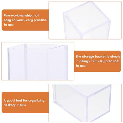 PRETYZOOM 3 Pack Acrylic Pen Holder Vase - Multi-Functional Clear Storage for Desk Makeup Brushes and Centerpieces - 10X6.5Cm Decorative Candle Holder