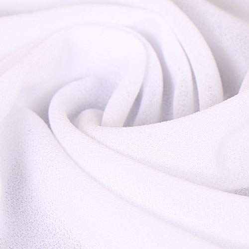 LMVERNA Solid Color Bubble Chiffon Scarf for Women Fashion Soft Hijab Long Scarfs Wrap Scarves - color: White