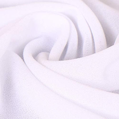 LMVERNA Solid Color Bubble Chiffon Scarf for Women Fashion Soft Hijab Long Scarfs Wrap Scarves - color: White