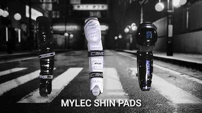 MyLec MK5 Street/DEK Shin Pad, Lightweight & Durable Hockey Accessories, 360° Straps, Hard Front Shells, Breathable Material, Metatarsal Padding Ice Hockey Shin Guards, Foam Rubber - color: Black, size: 11"