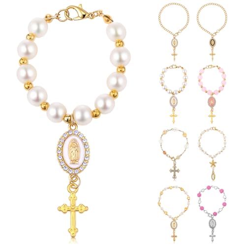 Huquary Steering Wheel Rosary Charm for Car Decor - color: White, style: Pearl