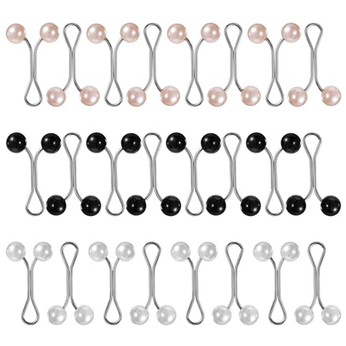 24 Pcs Muslim Pearl Scarf Clips and Hooks Wonderful Hijab Pins Clips Cute Hijab Scarf Pins Multicolor Headscarf Accessories Pearl Brooch Pin Safety Pin for Scarfs Headscarf