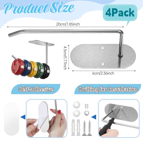 8 Pack Tumbler Lid Organizer, Under Cabinet Cup Lid Storage for Tumbler Lids, Space Saving Drilling Hook Rack for Kitchen Organizers and Storage Silver