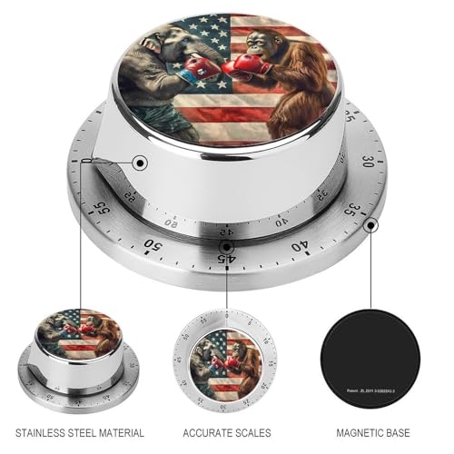 Elephants and Gorillas Funny Boxing Timers 60 Minute Countdown Kitchen Cooking Timer for Home Study