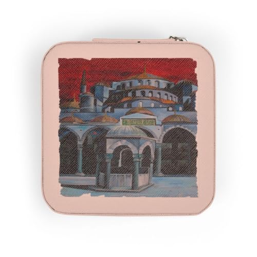 3dRose Sultan Ahmed Mosque - istanbul, islamic, sultan ahmed mosque, mosque, sultanahmet camii, blue mosque Jewelry Travel Case Pink