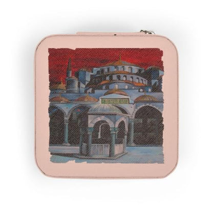 3dRose Sultan Ahmed Mosque - istanbul, islamic, sultan ahmed mosque, mosque, sultanahmet camii, blue mosque Jewelry Travel Case Pink