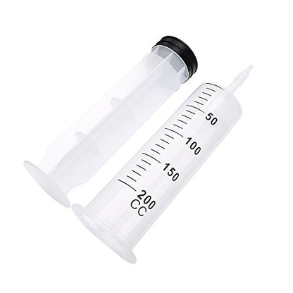 200ml Syringe with 27.6 Inch Tube and Needle 14G 1.5”, Large Plastic Syringe Individually Packaged for Scientific Labs, Watering, Refilling - style: 200 ml