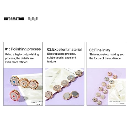 12pcs Magnetic Hijabs Magnets Buckle,rhinestones Hijab Magnet Multi-Use For Muslim Female Clothing Scarf Accessories